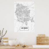 Poster Las Vegas, Nevada (noir sur blanc) (Cuisine)