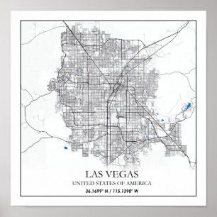 Poster Las Vegas Nevada USA Cities Travel City Map