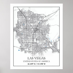 Poster Las Vegas Nevada USA Cities Travel City Map