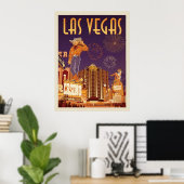 Poster Las Vegas vintage (Bureau à domicile)