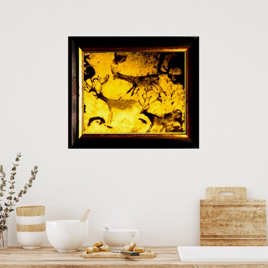 Poster Lascaux Deer Herd (Cuisine)