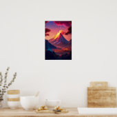 Poster Laser Volcanique, Coucher De Soleil Crimson (Cuisine)