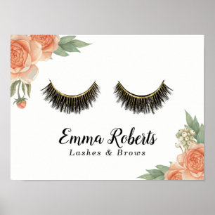 Poster Lashes Artiste maquillage Vintage Floral Beauté Sa