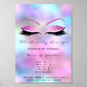 Poster Lashes maquillage Heures d'ouverture Beauté Rose B (Devant)