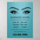 Poster Lashes Salon Artiste Maquillage Horaires d'ouvertu (Devant)