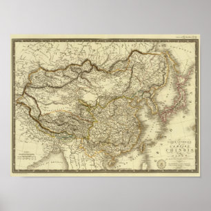 Poster L'Asie de l'Est, Chine, Japon