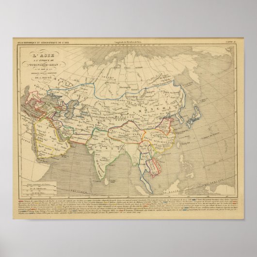 Poster L'Asie, l'an 1220 ap JC (Devant)