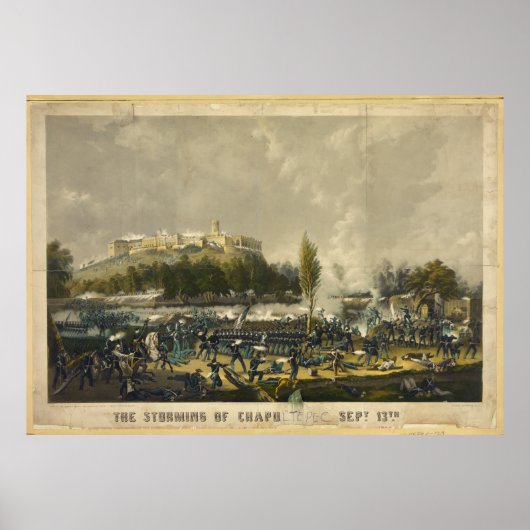 Poster L'assaut de la guerre mexicaine de Chapultepec (Devant)