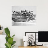 Poster L'assaut de la plage, années 1940 (Bureau à domicile)