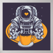 Poster L'astronaute aime le café (Devant)