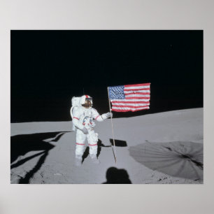 Poster L'astronaute Apollo 14 sur la Lune