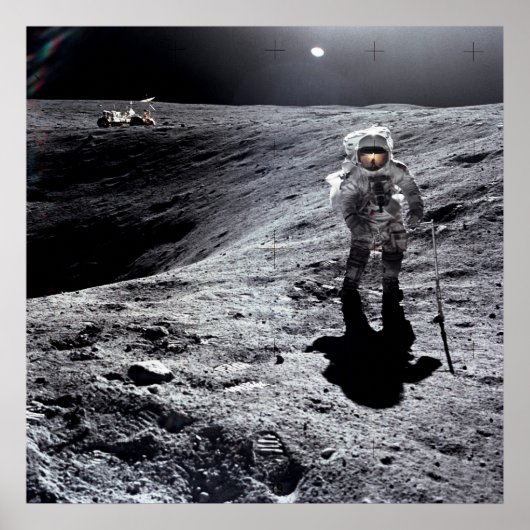 Poster L'astronaute Apollo 16 sur la Lune (Devant)