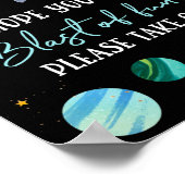 Poster L'astronaute bleu souffle de l'espace amusant Anni (Coin)