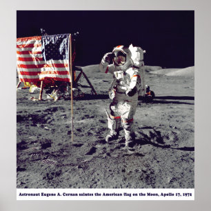 Poster L'astronaute Cernan sur la lune Apollo 17 1972
