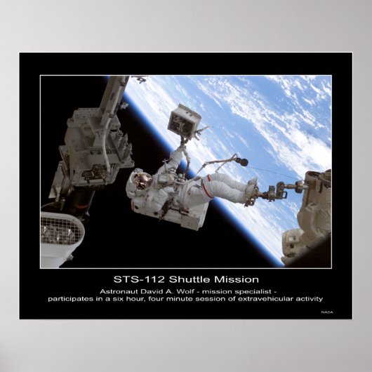 Poster L'astronaute David A. Wolf STS-112 Space Walk (Devant)