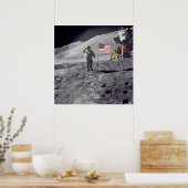 Poster L'astronaute David Scott salue l'affiche du drapea (Cuisine)