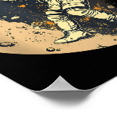 Poster L'astronaute de basket-ball Dessin de basket-ball (Coin)