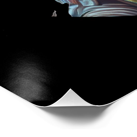 Poster L'astronaute de chats Blue Space tient le module l (Coin)