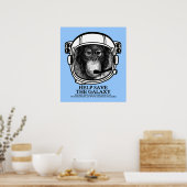 Poster L'astronaute d'Orangoutan - Aide à sauver l'affich (Cuisine)