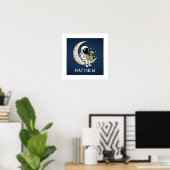 Poster L'astronaute et Alien de la lecture spatiale de l' (Bureau à domicile)