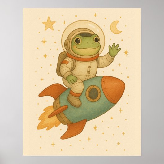 Poster L'astronaute Frog Rocket Ride (Devant)