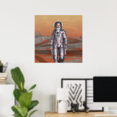 Poster L'astronaute Mars - Space Explorer sur la planète  (Bureau à domicile)