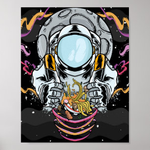 Poster L'astronaute Noodle Break dans l'espace