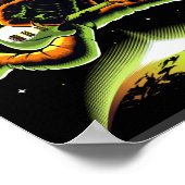 Poster L'astronaute Rockstar jouant de la guitare dans un (Coin)