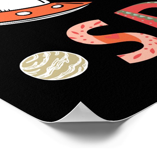 Poster L'astronaute spatiale lance des roquettes sur des  (Coin)