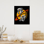 Poster L'astronaute spatiale Sloth Funny Animaux cosmique (Cuisine)