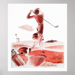 Poster L'astuce Caddy - Vintage Golf Print 1937