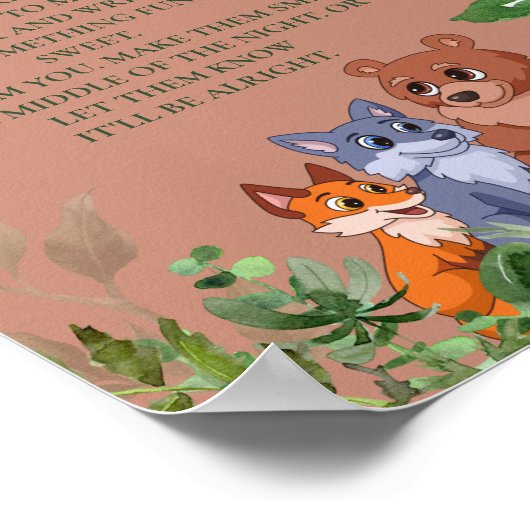 Poster Late Night Diaper Game Woodland bébé forêt ami (Coin)