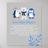 Poster Late Night Diaper Winter Wonderland pingouins ours (Devant)