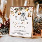 Poster Late Night Diapers Boho Christmas Baby Shower