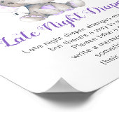 Poster Late Night Diapers Signale Elephant Baby shower Gi (Coin)