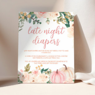 Poster Late Night Diapés Signer Petit Baby shower Citroui