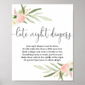 Poster Late nuit couches baby shower jeu signe or rose (Devant)