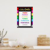 Poster Latin Colours - Cadeau Enseignant Latin (Cuisine)