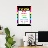 Poster Latin Colours - Cadeau Enseignant Latin (Bureau à domicile)