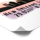 Poster Latitude et longitude de la ligne Skyline de la vi (Coin)