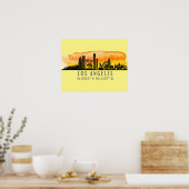Poster Latitude et longitude de Los Angeles Skyline (Cuisine)