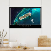Poster L'Atoll de Johnston De La Carte Satellite Spatiale (Cuisine)