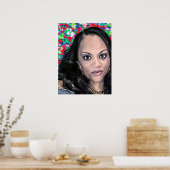 Poster Latoya en selfie de couleur (Cuisine)