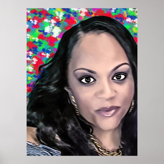 Poster Latoya en selfie de couleur (Devant)