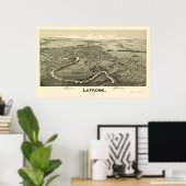 Poster Latrobe, PA Carte panoramique - 1900 (Bureau à domicile)