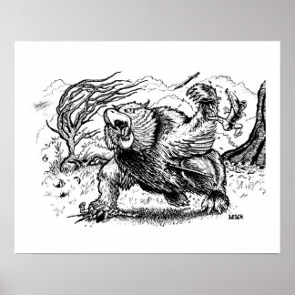 Poster "L'attaque d'Owlbear" - Illustration de Tracy Lesc