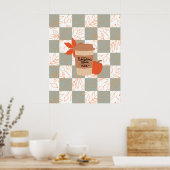 Poster Latte citrouille épice sur flanelle arrière - plan (Cuisine)