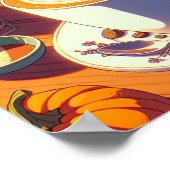 Poster Latte d'épices Citrouille rétro des années 90 (Coin)