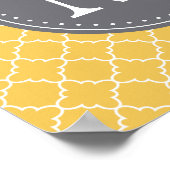 Poster Lattice marocain monogramme en jaune / gris (Coin)