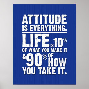 Poster L'attitude est tout l'affiche - Bleu